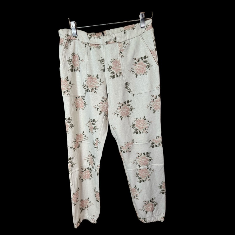Chaser Linen French Slouchy Moto Jogger Sweatpants Floral Vintage Small NWT - Picture 3 of 7